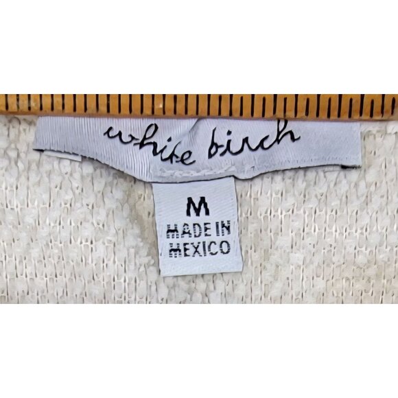 V-Neck Sweater Whit Birch Soft Knit Ivory Lace-Up Long Sleeve Womens Medium New - Picture 5 of 8